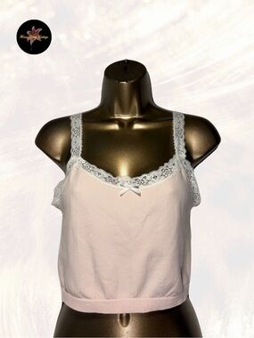 PacSun Blush Pink Lace Trim Crop Tank